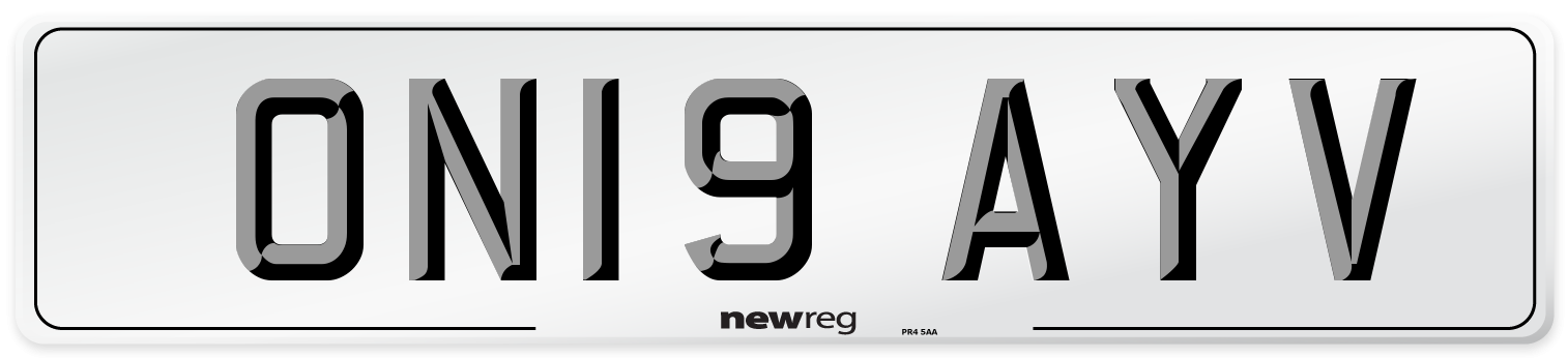 ON19 AYV Number Plate from New Reg